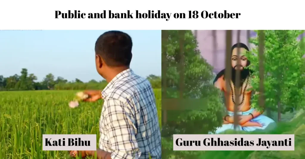 Public and bank holiday on 18 October