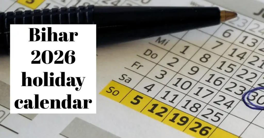 Bihar 2026 holiday calendar