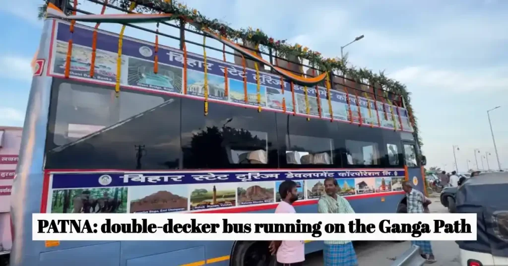 double-decker bus running on the Ganga Path