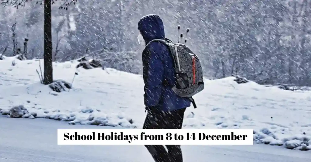 School Holidays from 8 to 14 December